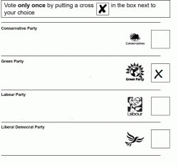 2022 West Oxfordshire Vote  Green Party Polling Card