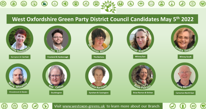 Green Party Candidates 2022 West Oxfordshire District Council